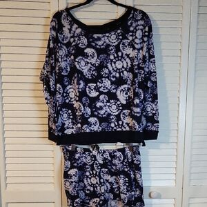 Nicole Miller Black and White Pajama Set